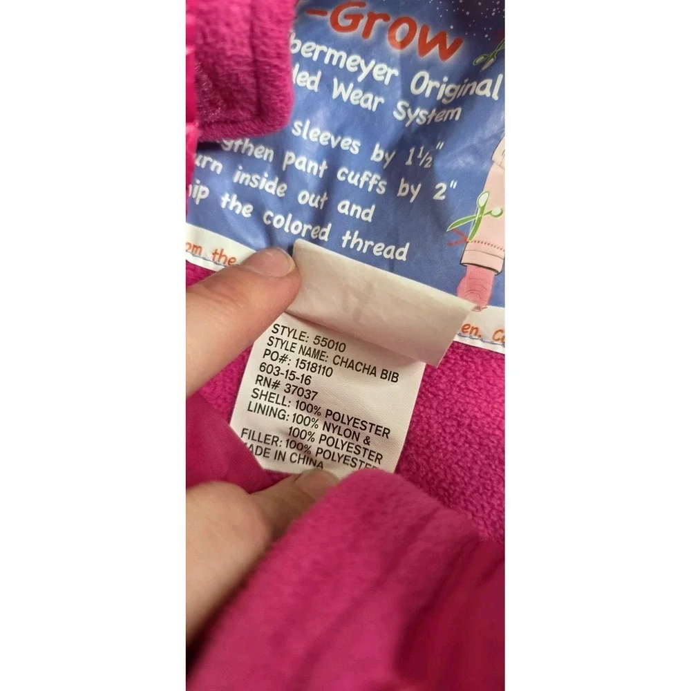 OBERMEYER SNOWBOARD‎ SNOW Ski  PANTS WARM PINK FLEECE GIRLS 4 Winter Suit Adjust